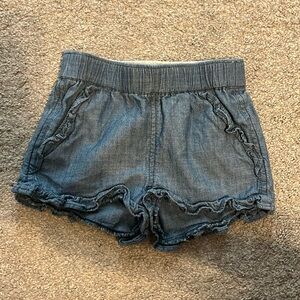 J Crew Girls Linen Blend Ruffle Pull on shorts